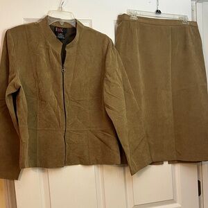 R&K Tan Women's Blazer and Skirt Set